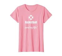 Funny Basketball Saved My Life Basketball Lover Ball Player Camiseta, Mujer, Rosado, XL