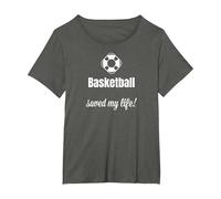 Funny Basketball Saved My Life Basketball Lover Ball Player Camiseta, Mujer Tallas Grandes, Asfalto, 3XL Grande