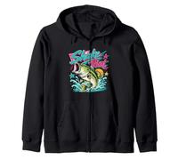 Funny Bass Fishing Graphic Largemouth Lake Angler Humor Sudadera con Capucha