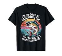 Funny Bass Fishing So Good at Fishing Bass Vintage Sunset Camiseta
