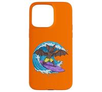 Funny Bat está surfeando una ola del océano 1 - Fan Fun Carcasa para iPhone 15 Pro Max