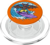 Funny Bat está surfeando una ola del océano 1 - Fan Fun PopSockets PopGrip para MagSafe