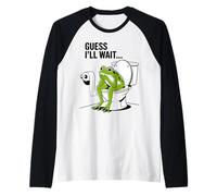 Funny Bathroom Frog I Supongo Que esperaré Humor Camiseta Manga Raglan