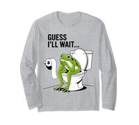 Funny Bathroom Frog I Supongo Que esperaré Humor Manga Larga