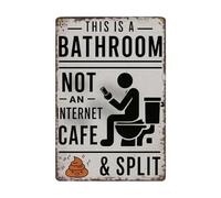 Funny Bathroom Signs Wall Art 11.81x7.87 Inches, This Is A Bathroom Not An Internet Cafe Metal Sign Art Wall Decor