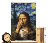 Funny Bathroom Wall Art - Pinching Nose Metal Sign Decor for Restroom Display | Iron Plate Design with Humorous Graphic Print, Wall Mount Hanging Ornament, Amusing Toilet Decoration for Home Spaces