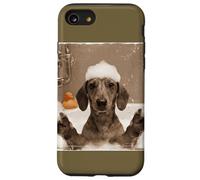 Funny Bathtub Dog Dachshund Selfie Carcasa para iPhone SE (2020) / 7/8
