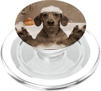 Funny Bathtub Dog Dachshund Selfie PopSockets PopGrip para MagSafe