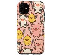Funny BBQ Farm Animals Kawaii Barnyard Crew Pattern Carcasa para iPhone 11