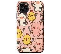 Funny BBQ Farm Animals Kawaii Barnyard Crew Pattern Carcasa para iPhone 11 Pro MAX