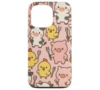 Funny BBQ Farm Animals Kawaii Barnyard Crew Pattern Carcasa para iPhone 13 Pro