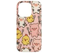 Funny BBQ Farm Animals Kawaii Barnyard Crew Pattern Carcasa para iPhone 14 Pro