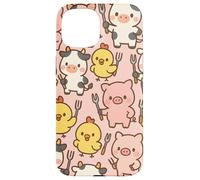 Funny BBQ Farm Animals Kawaii Barnyard Crew Pattern Carcasa para iPhone 15