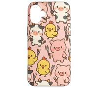 Funny BBQ Farm Animals Kawaii Barnyard Crew Pattern Carcasa para iPhone 16 Plus