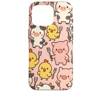 Funny BBQ Farm Animals Kawaii Barnyard Crew Pattern Carcasa para iPhone 16 Pro