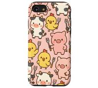 Funny BBQ Farm Animals Kawaii Barnyard Crew Pattern Carcasa para iPhone SE (2020) / 7/8