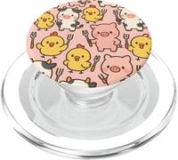 Funny BBQ Farm Animals Kawaii Barnyard Crew Pattern PopSockets PopGrip para MagSafe