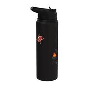 Funny BBQ Grilling Steak Jumping On Grill Stainless Steel Insulated Water Bottle