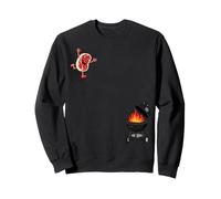 Funny BBQ Grilling Steak Jumping On Grill Sudadera