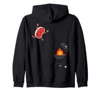 Funny BBQ Grilling Steak Jumping On Grill Sudadera con Capucha