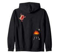 Funny BBQ Grilling Steak Jumping On Grill Sudadera con Capucha
