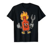 Funny BBQ Hot Sauce Mascot, Spicy Grilling Humor Camiseta