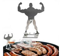 Funny BBQ Stand Man Hot Dog Holder - Soporte de acero inoxidable para salchichas y salchichas para parrilla, portátil, reutilizable, para camping, viaje de primavera, accesorios para parrilla en el