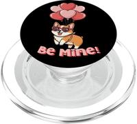Funny Be Mine Valentines Day Heart Balloons Corgi Dog Lover PopSockets PopGrip para MagSafe