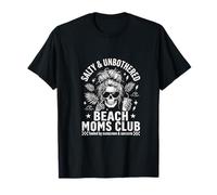 Funny Beach Mom Club Skeleton Salty and Unbothered Camiseta
