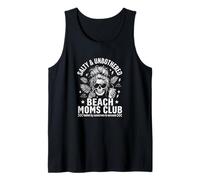 Funny Beach Mom Club Skeleton Salty and Unbothered Camiseta sin Mangas