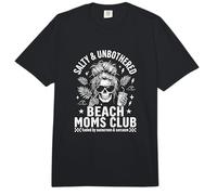 Funny Beach Mom Club Skeleton Salty and Unbothered Comfort Colors Adult Heavyweight T-Shirt