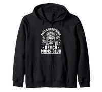 Funny Beach Mom Club Skeleton Salty and Unbothered Sudadera con Capucha
