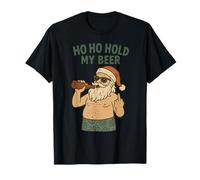 Funny Beach Santa - Ho Ho Hold My Beer, Pájaro del Dedo Medio Camiseta