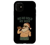 Funny Beach Santa - Ho Ho Hold My Beer, Pájaro del Dedo Medio Carcasa para iPhone 11