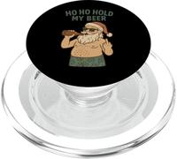 Funny Beach Santa - Ho Ho Hold My Beer, Pájaro del Dedo Medio PopSockets PopGrip para MagSafe