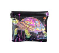 Funny Beagle - Monedero de cuero pequeño para mujer, portátil, para mujer y niña, Sweet Eastern Box Turtle, 1 size, Moderno