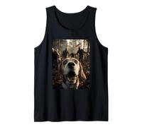 Funny Beagle Selfie con Zombies Creepy Forest Halloween Dog Camiseta sin Mangas