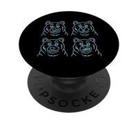 Funny Bear Face - Gráfico de Contorno de Cara de Cuatro Osos PopSockets PopGrip Adhesivo