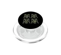 Funny Bear Face - Gráfico de Contorno de Cara de Cuatro Osos PopSockets PopGrip para MagSafe