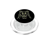 Funny Bear Face - Gráfico de Contorno de Cara de Oso PopSockets PopGrip para MagSafe