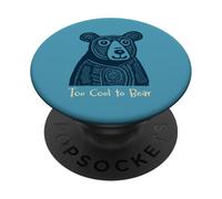 Funny Bear Juego de Palabras Demasiado Genial para Oso PopSockets PopGrip Adhesivo