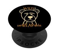Funny Bear Juego de Palabras Salvaje e insoportable PopSockets PopGrip Adhesivo