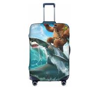 Funny Bear Shark - Funda para maleta de surf (45,7 a 53,3 cm), multicolor, S(18"-21" Suitcase)
