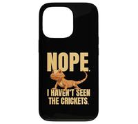 Funny Bearded Dragon Meme Nope I Haven't Seen The Crickets Carcasa para iPhone 13 Pro