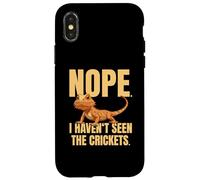 Funny Bearded Dragon Meme Nope I Haven't Seen The Crickets Carcasa para iPhone X/XS