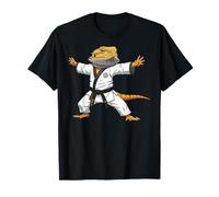 Funny Bearded Dragons Doing Karate Samurai Ninja Lizard Camiseta