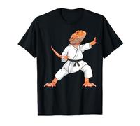 Funny Bearded Dragons Doing Karate Samurai Ninja Lizard Camiseta
