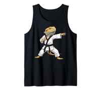 Funny Bearded Dragons Doing Karate Samurai Ninja Lizard Camiseta sin Mangas