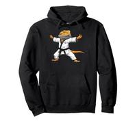 Funny Bearded Dragons Doing Karate Samurai Ninja Lizard Sudadera con Capucha
