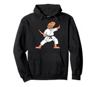 Funny Bearded Dragons Doing Karate Samurai Ninja Lizard Sudadera con Capucha